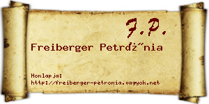 Freiberger Petrónia névjegykártya
